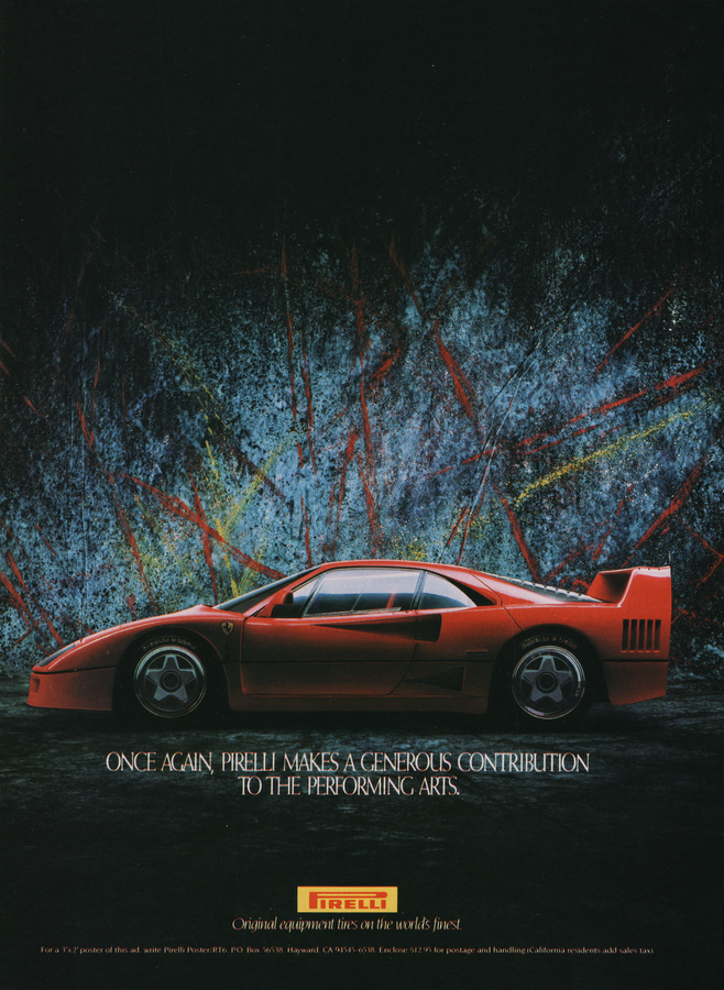 BMW-Ferrari F40 Pirelli-Magazine-Ad
