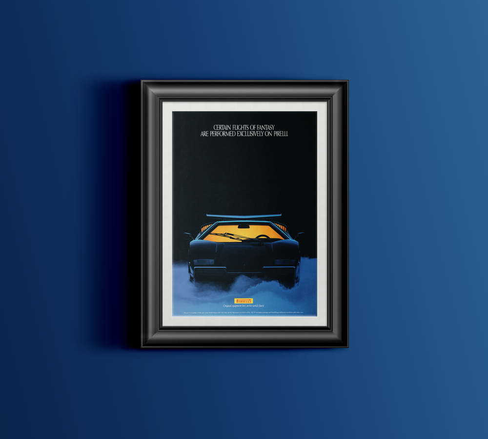 BMW-Lamborghini Countach Fantasy Pirelli-Magazine-Ad