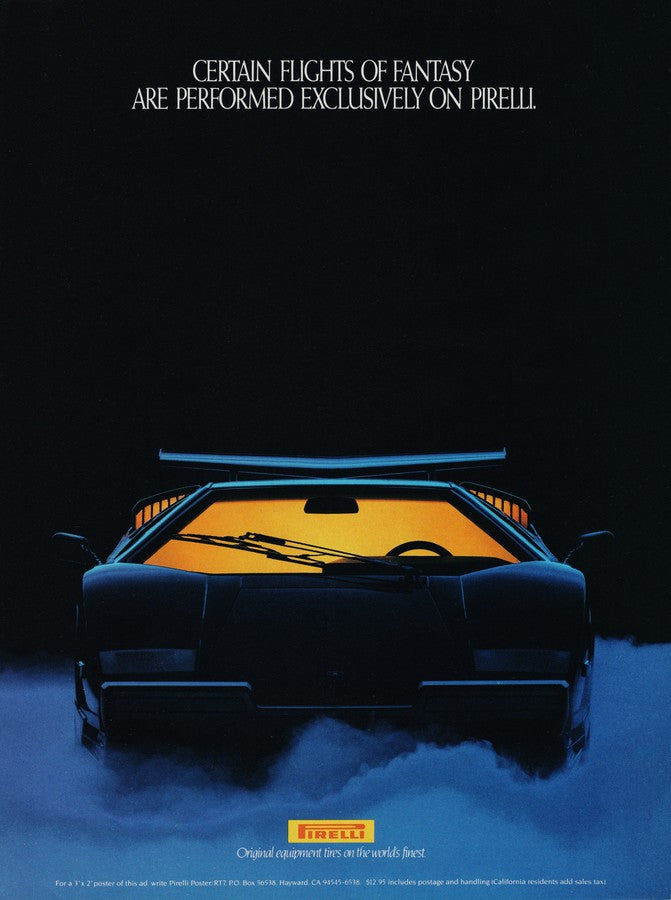 BMW-Lamborghini Countach Fantasy Pirelli-Magazine-Ad