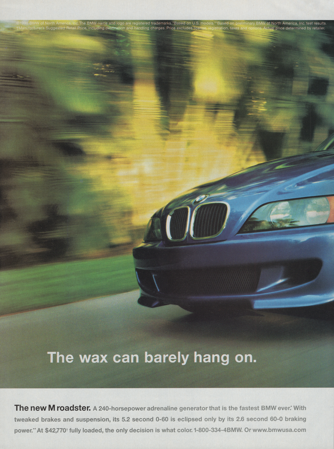 BMW-M Roadster Wax Can Barely Hang On-Magazine-Ad