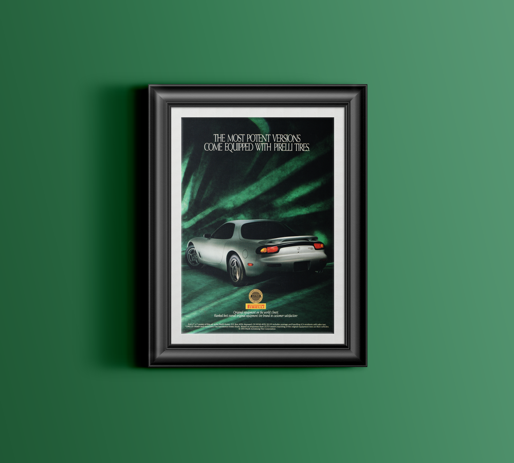 BMW-Mazda RX-7 Potent Pirreli-Magazine-Ad