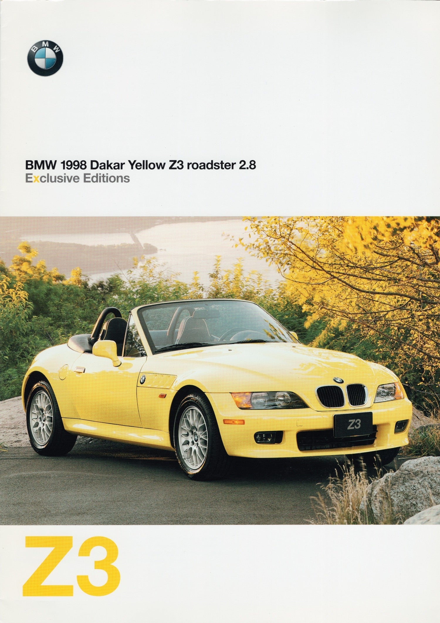 BMW Z3 Roadster Dakar Yellow Dealership Sales Brochure, 1998