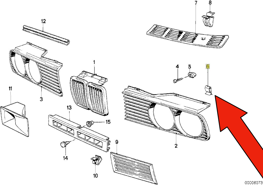 BMW Grille Clip, Genuine BMW 51131872146-BIMMERtips.com
