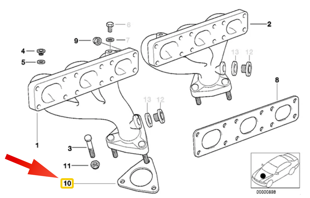 BMW Exhaust Manifold Gasket - Fischer Plath 18301716888-BIMMERtips.com