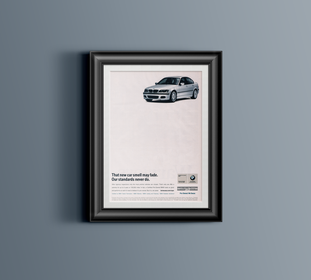 BMW-E46 New Car Smell-Vintage-Print-Magazine-Ad-BIMMERtips.com