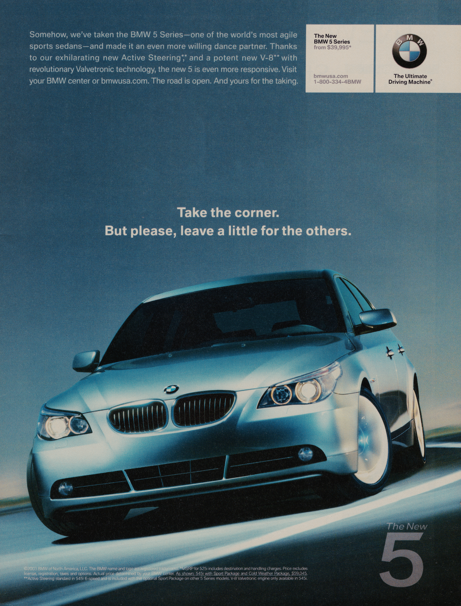 BMW-E60 Take the Corner a-Magazine-Ad