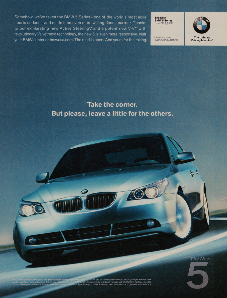 BMW-E60 Take the Corner a-Magazine-Ad