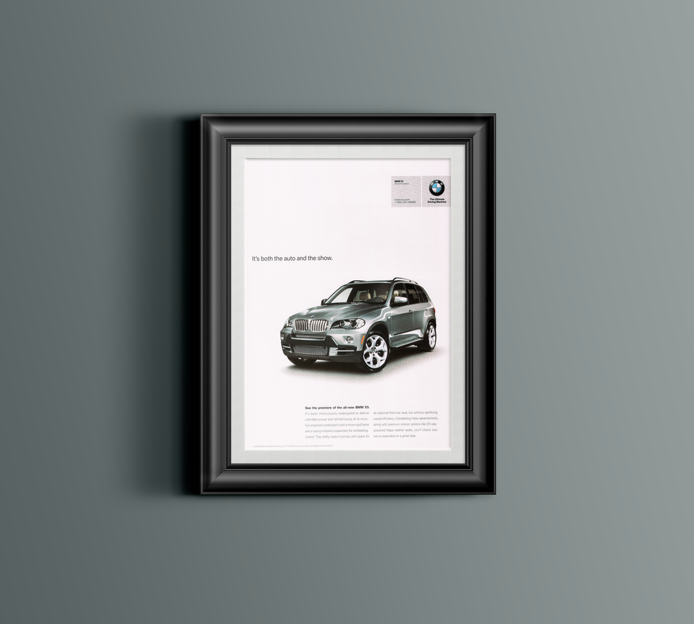 BMW-E70 X5 It's Both the Auto and the Show-Vintage-Print-Magazine-Ad-BIMMERtips.com