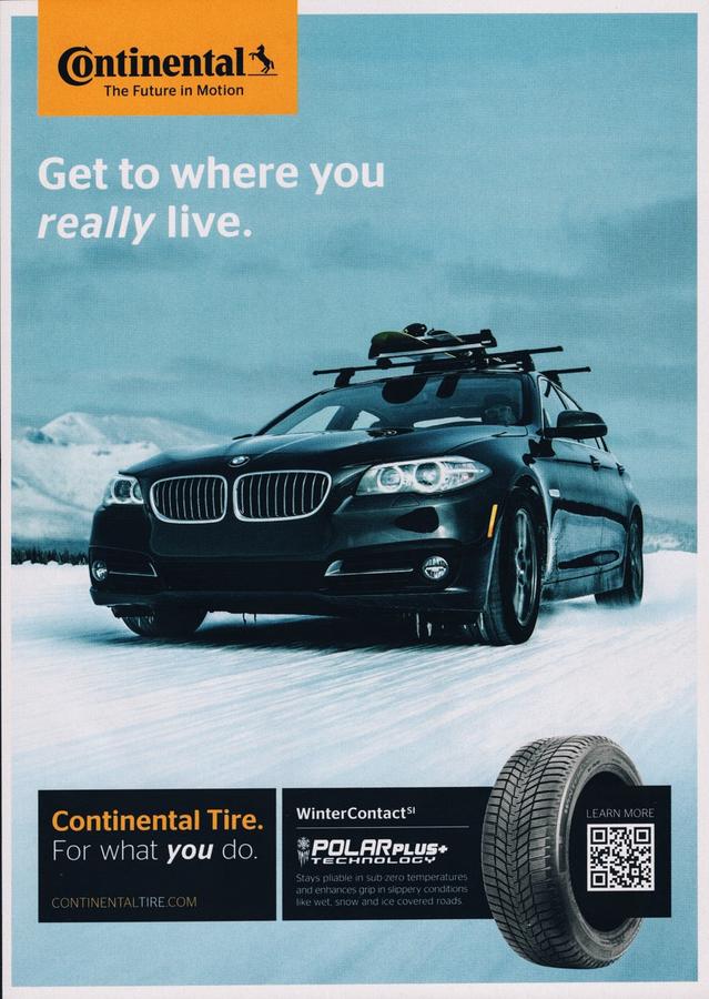 BMW-F10 5 Series Continental Tire WinterContact-Vintage-Print-Magazine-Ad-BIMMERtips.com