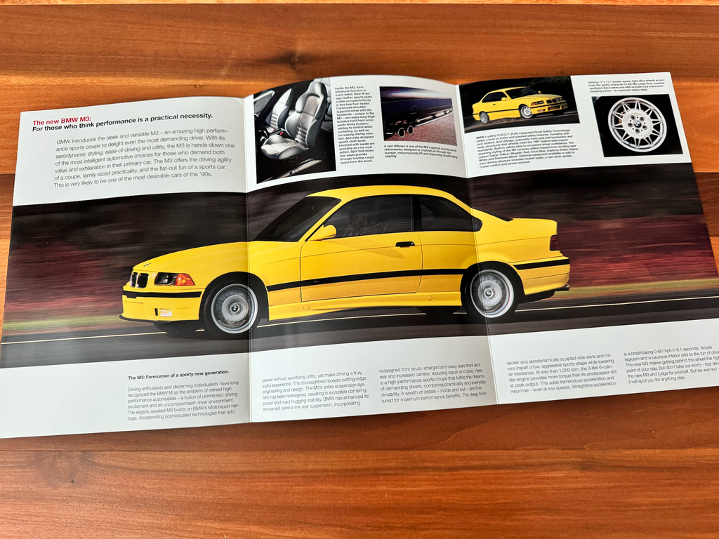 BMW-E36 M3, Pamphlet-Dealership-Sales-Brochure