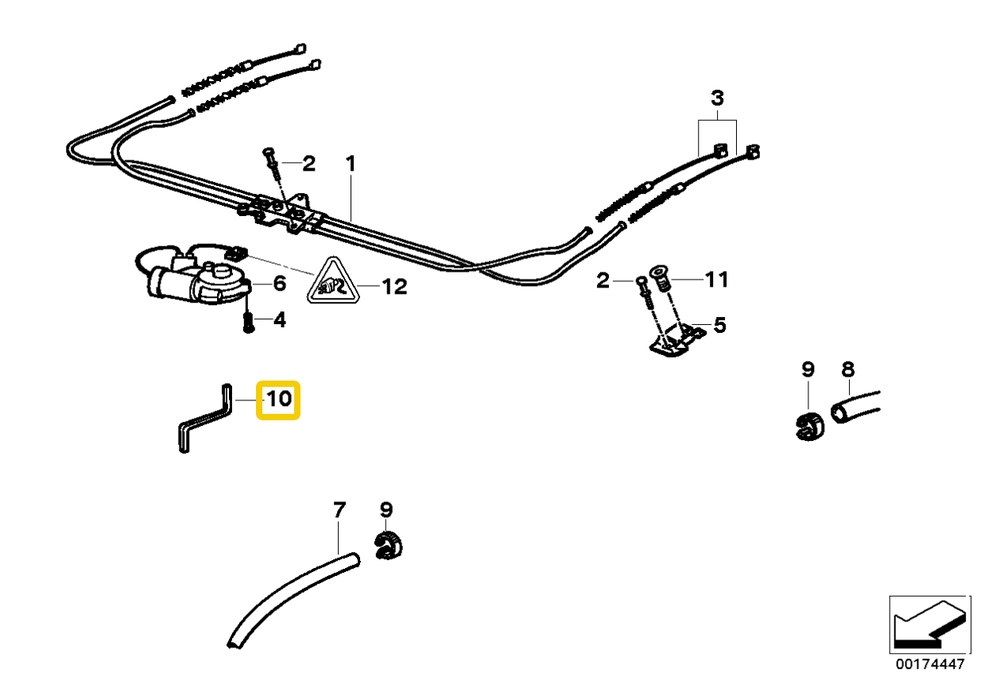 BMW Toolkit Sunroof / Window Wrench Allen Key, Genuine BMW 54127199322-For-BMW