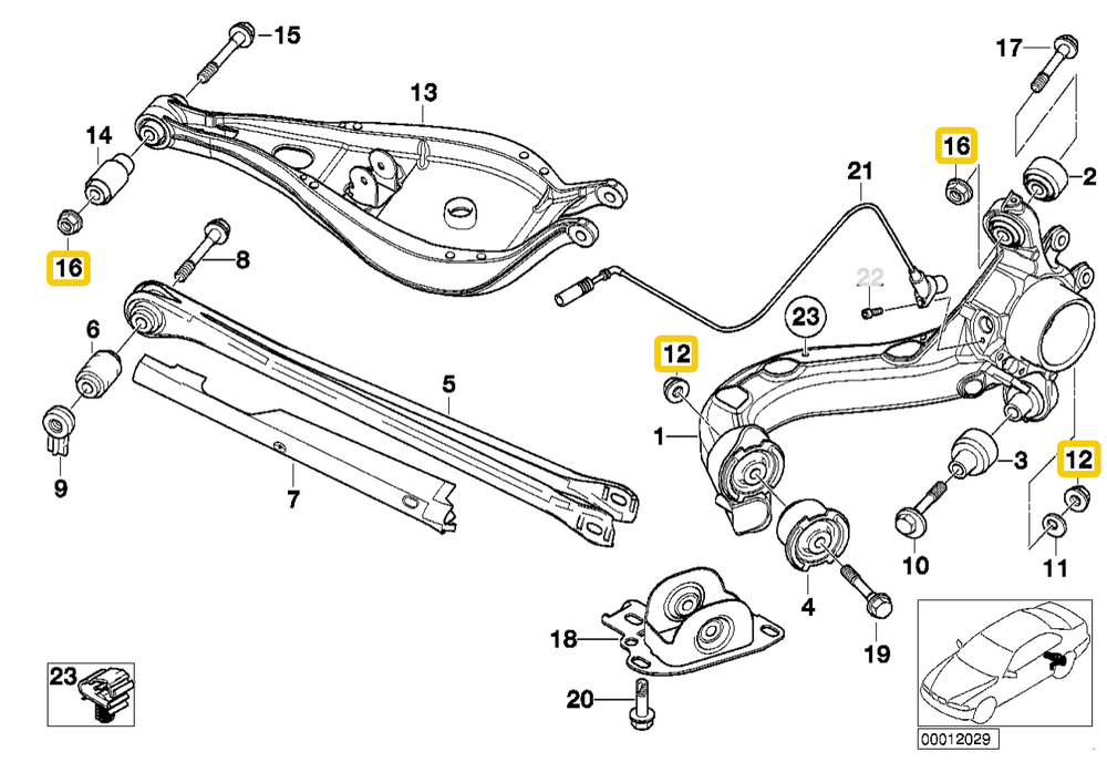 BMW Control Arm Locking Nut - Genuine BMW 33326760668-BIMMERtips.com