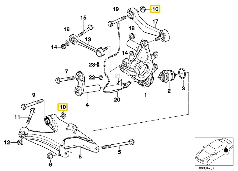 BMW Control Arm Locking Nut - Genuine BMW 33326760668-BIMMERtips.com