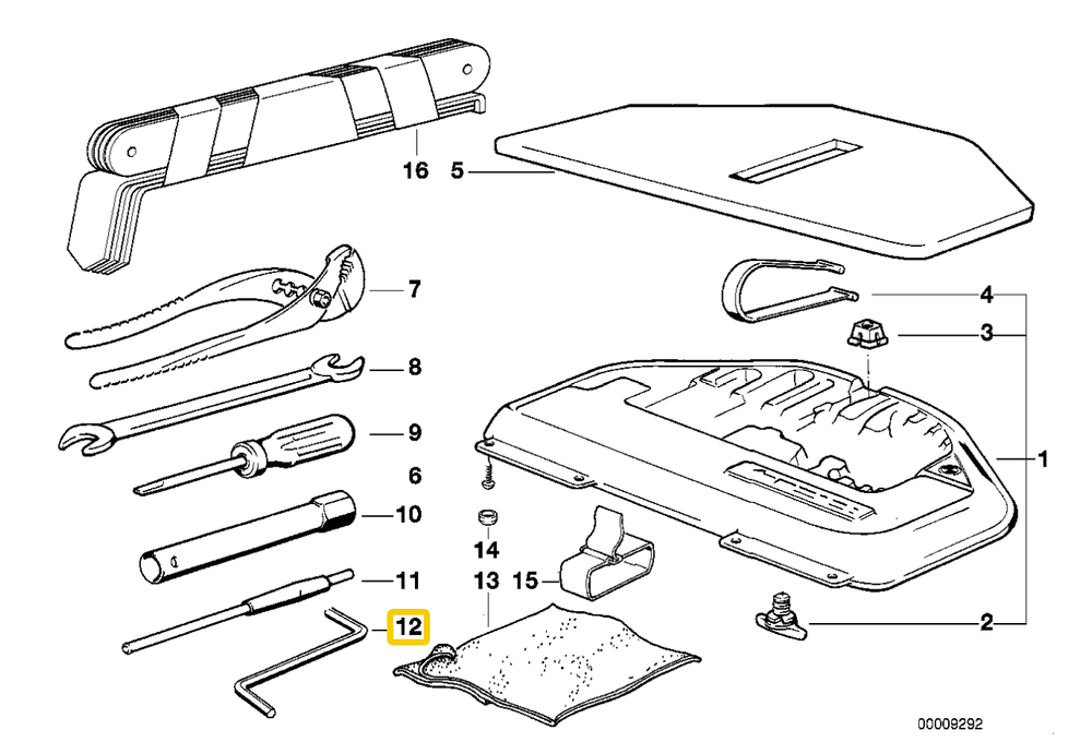 BMW Toolkit Sunroof / Window Wrench Allen Key, Genuine BMW 54127199322-For-BMW