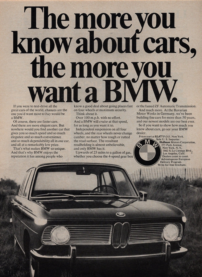 BMW-1800 The More You Want a BMW-Vintage-Print-Magazine-Ad-BIMMERtips.com