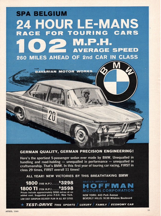 BMW-1800TI 24 Hour Le-Mans-Magazine-Ad
