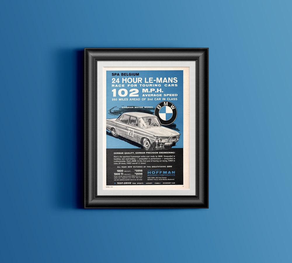BMW-1800TI 24 Hour Le-Mans-Vintage-Print-Magazine-Ad-BIMMERtips.com