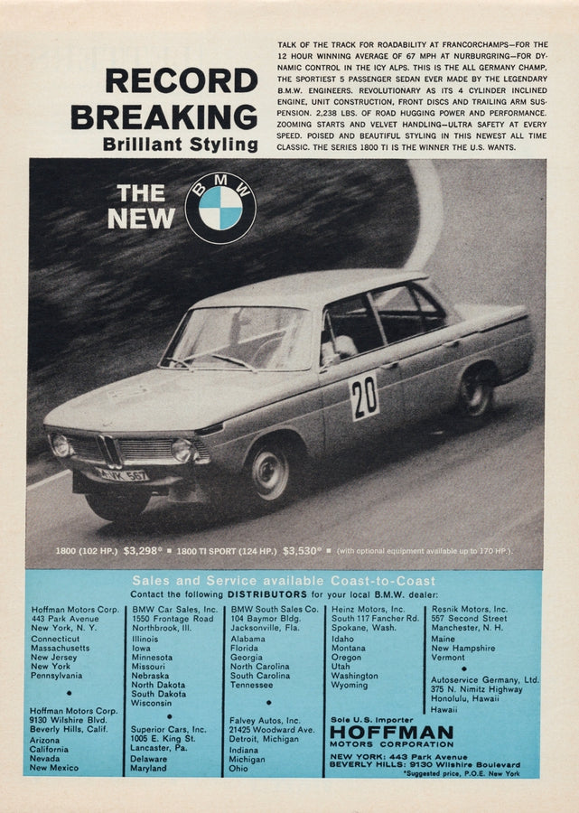 BMW-1800TI Record Breaking-Magazine-Ad