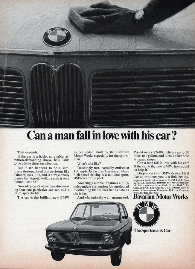 BMW-2002 Can a man fall in love with his car?-Magazine-Ad