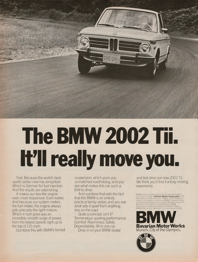BMW-2002 Tii It'll Really Move You-Vintage-Print-Magazine-Ad-BIMMERtips.com