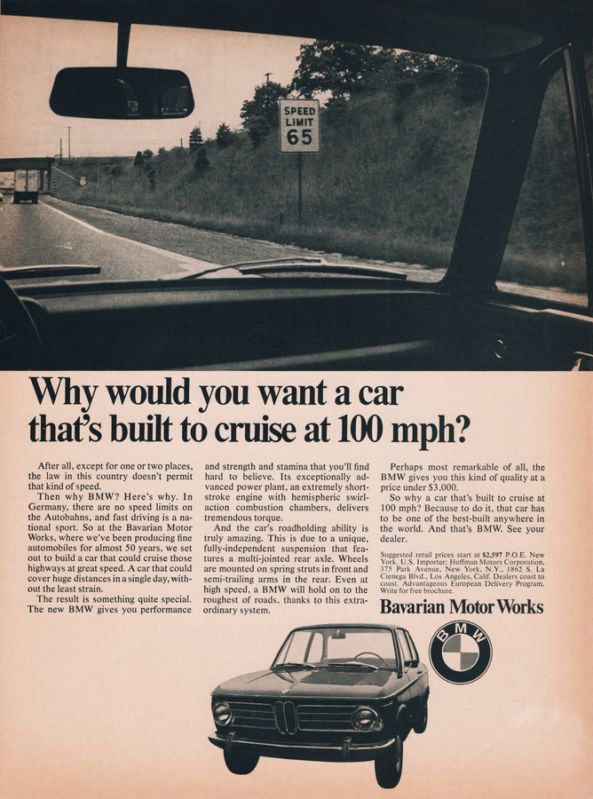 BMW-2002 Why 100mph?-Magazine-Ad