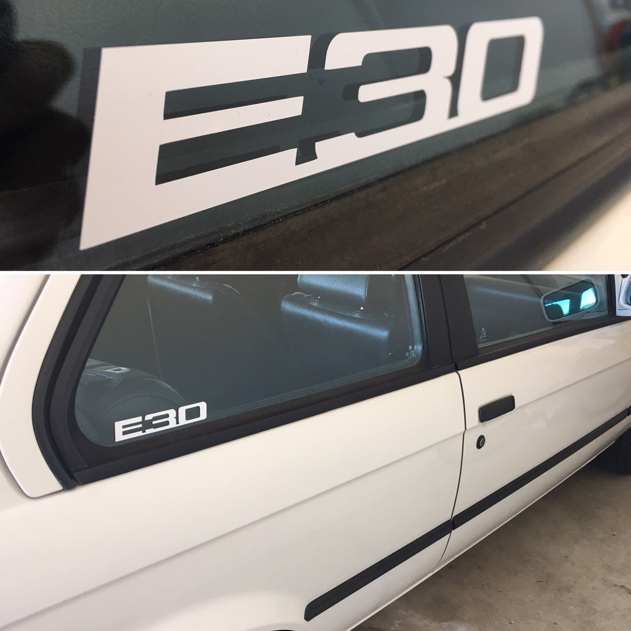 BIMMERtips BMW E30 chassis code white vinyl decal