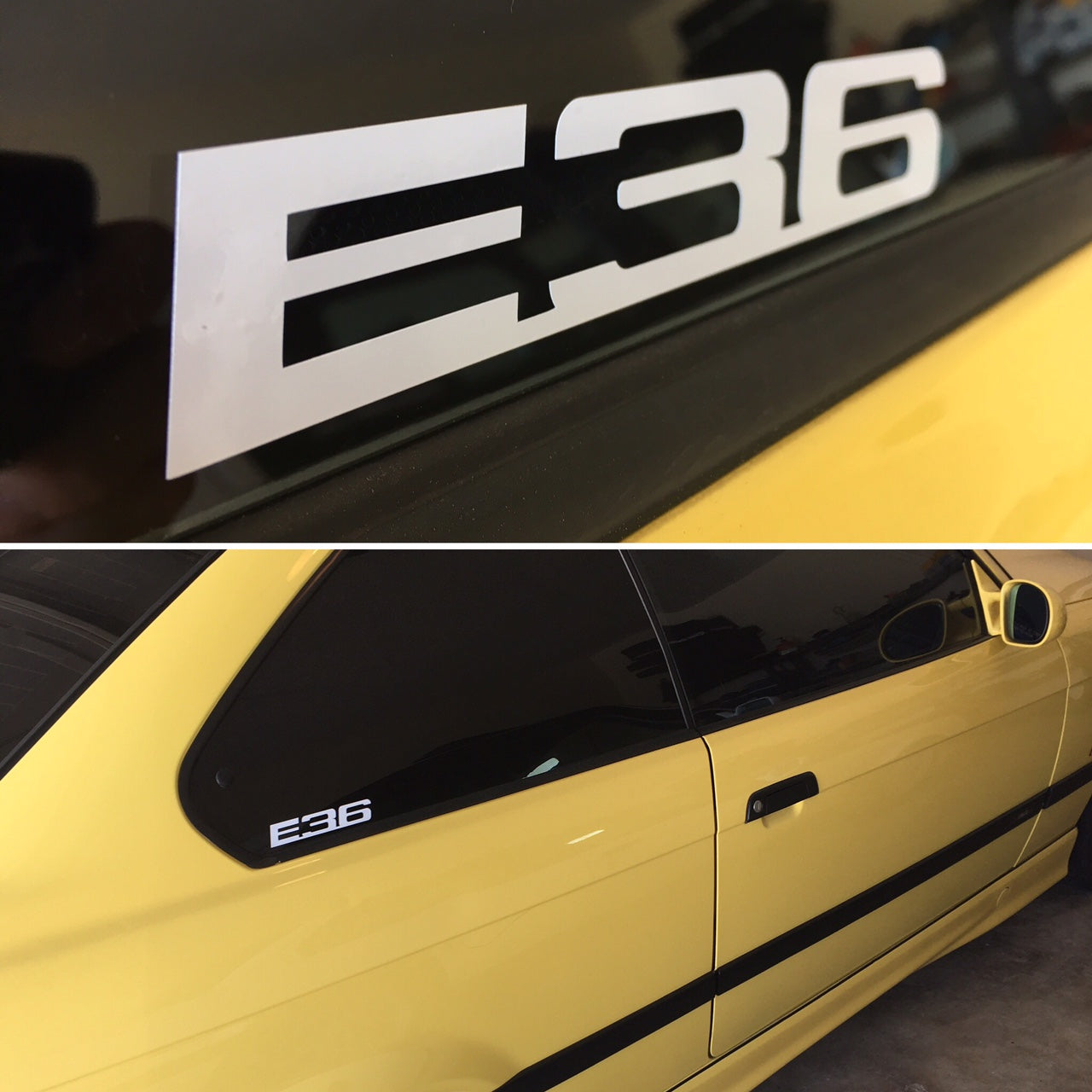 BIMMERtips BMW E36 chassis code white vinyl decal