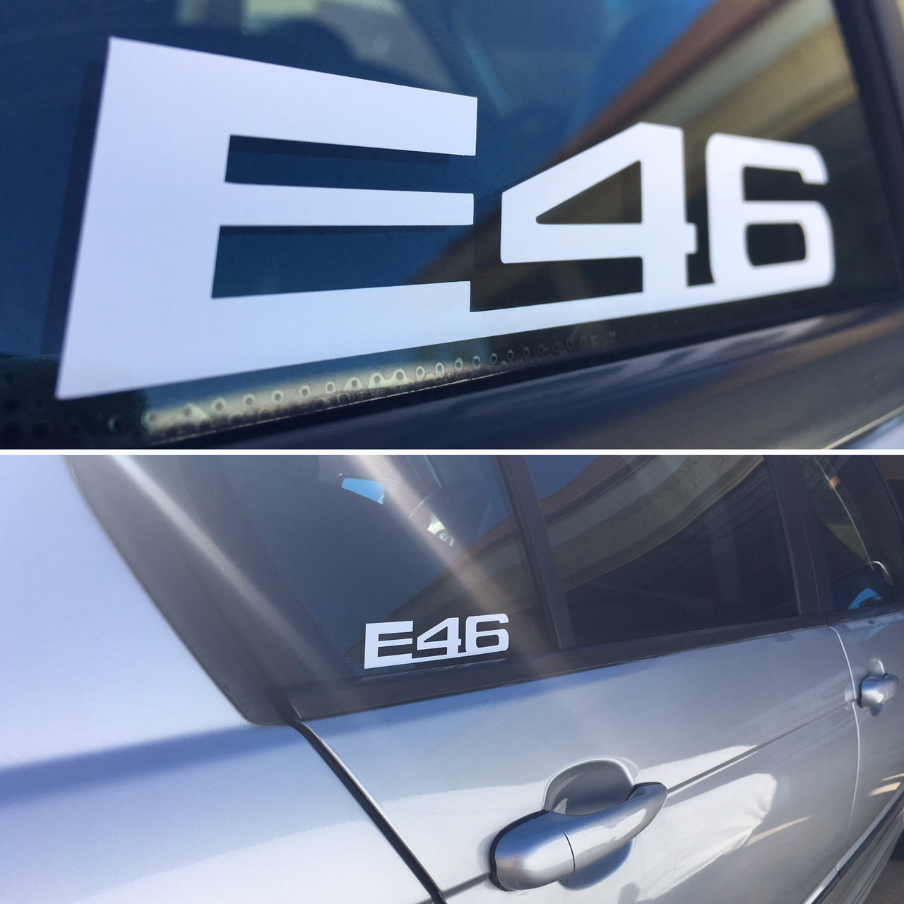 BIMMERtips BMW E46 chassis code white vinyl decal