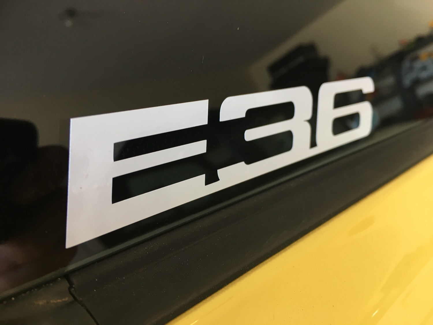 BIMMERtips BMW E36 chassis code white vinyl decal