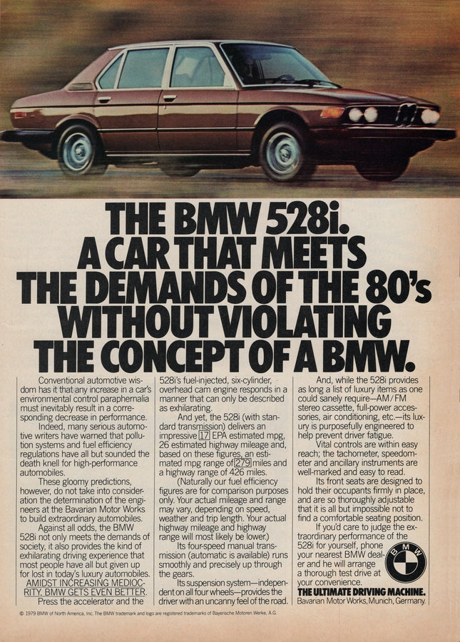 BMW-E12 528i Demands of the 80s-Magazine-Ad