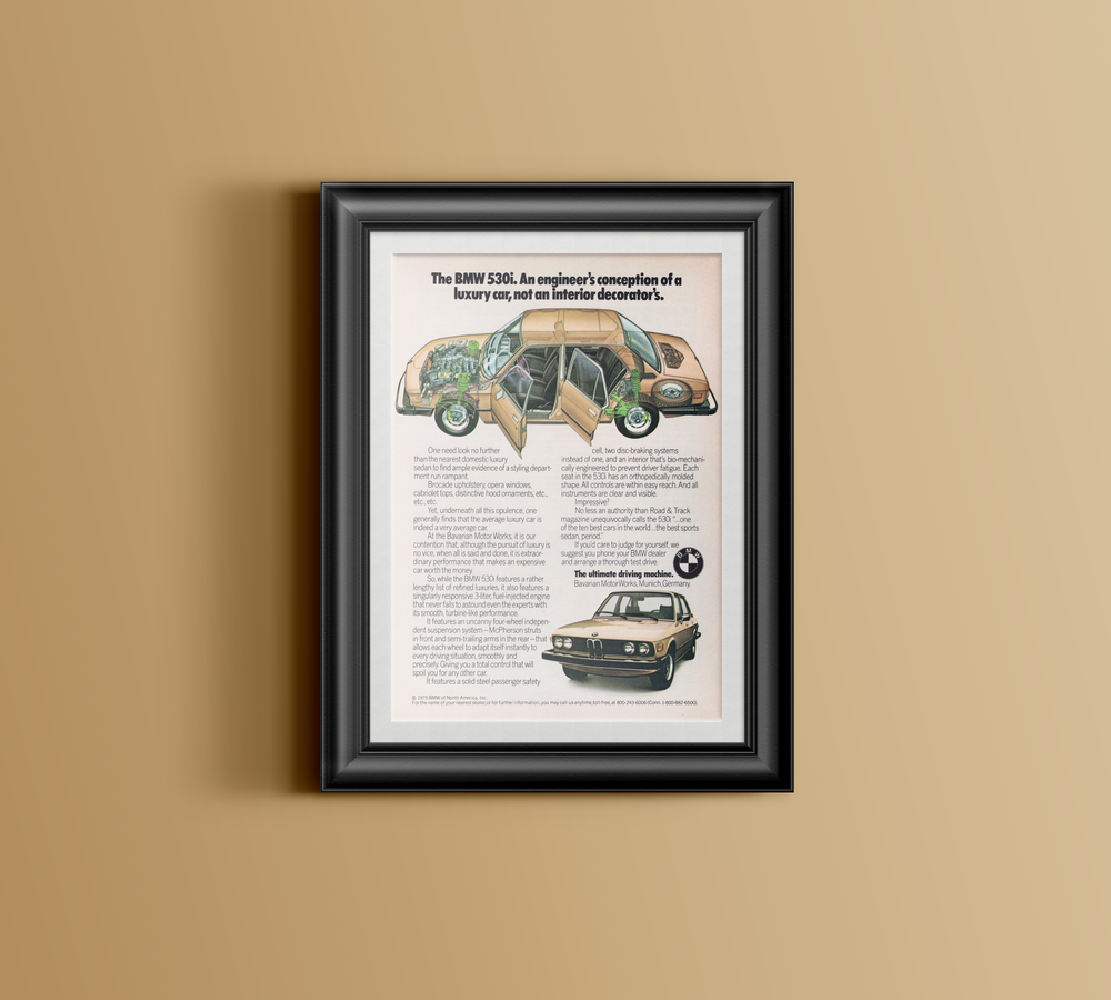BMW-E12 530i An Engineer's Conception-Magazine-Ad