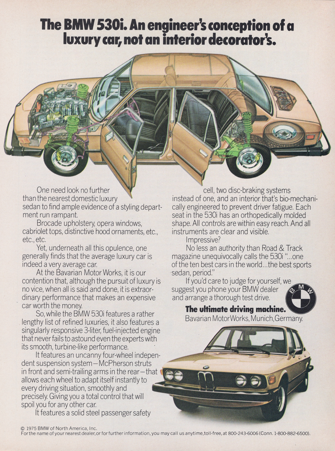 BMW-E12 530i An Engineer's Conception-Magazine-Ad