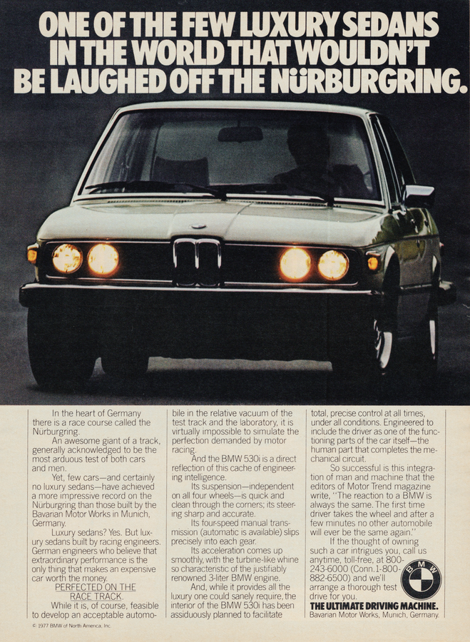 BMW-E12 530i Wouldn't Be Laughed At-Magazine-Ad