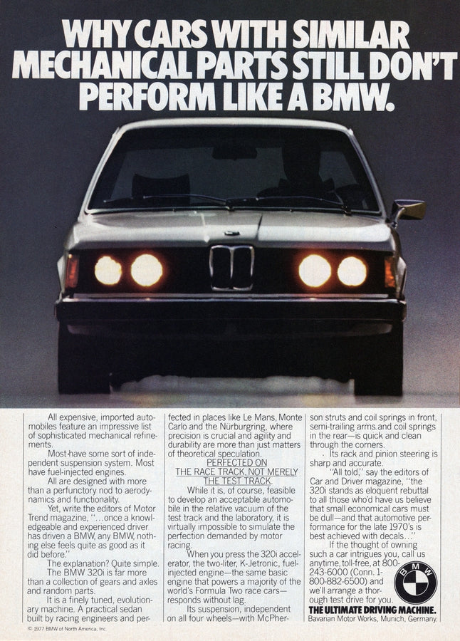 BMW-E21 320i Mechanical Parts-Vintage-Print-Magazine-Ad-BIMMERtips.com
