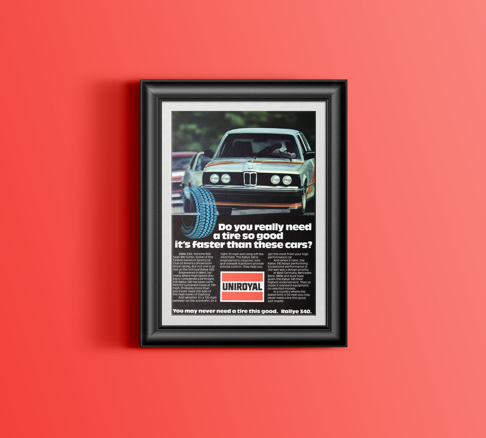 BMW-E21 Uniroyal Rallye 340-Vintage-Print-Magazine-Ad-BIMMERtips.com