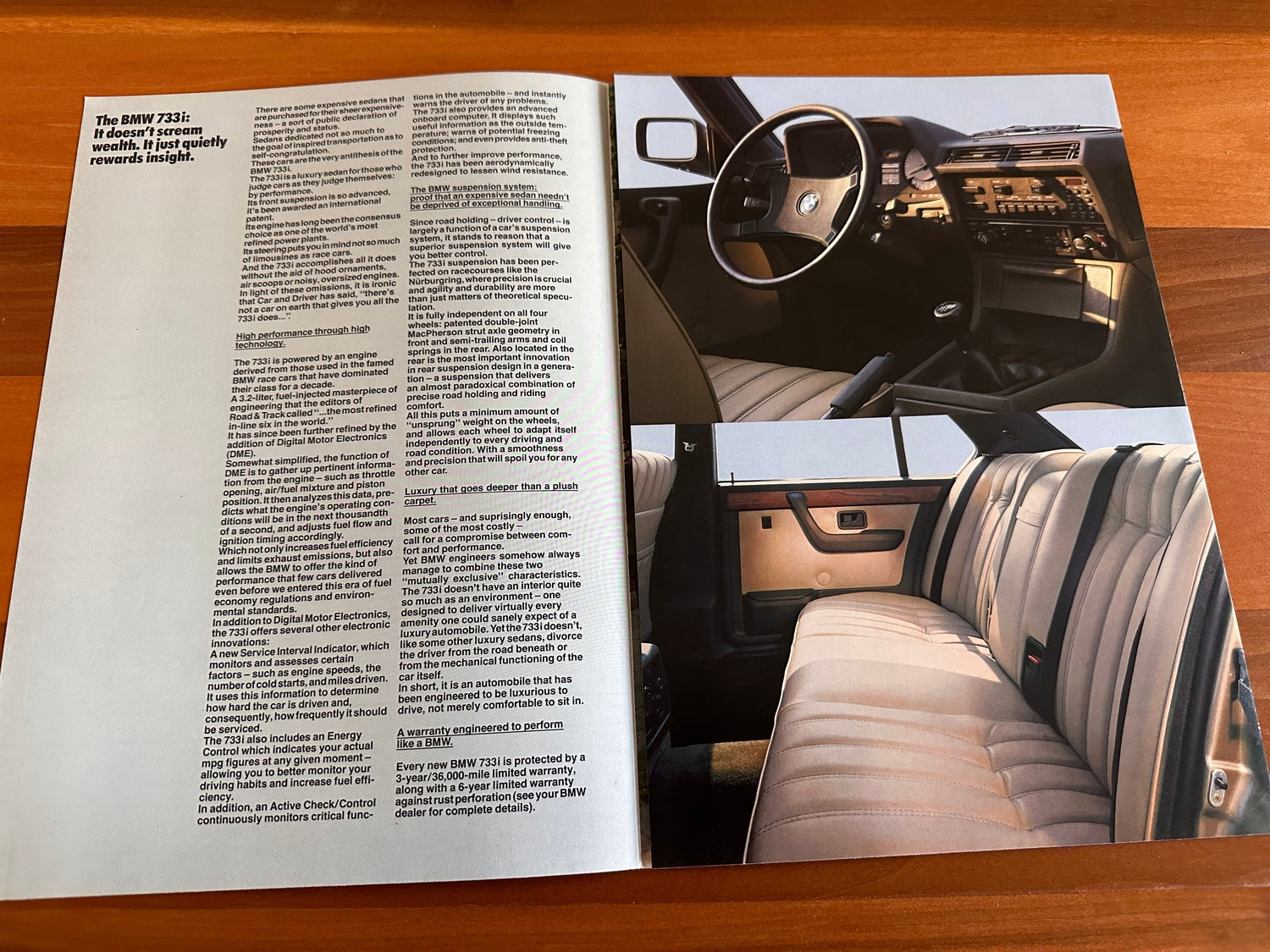 BMW-E23 733i, 1982 Foldout-Dealership-Sales-Brochure
