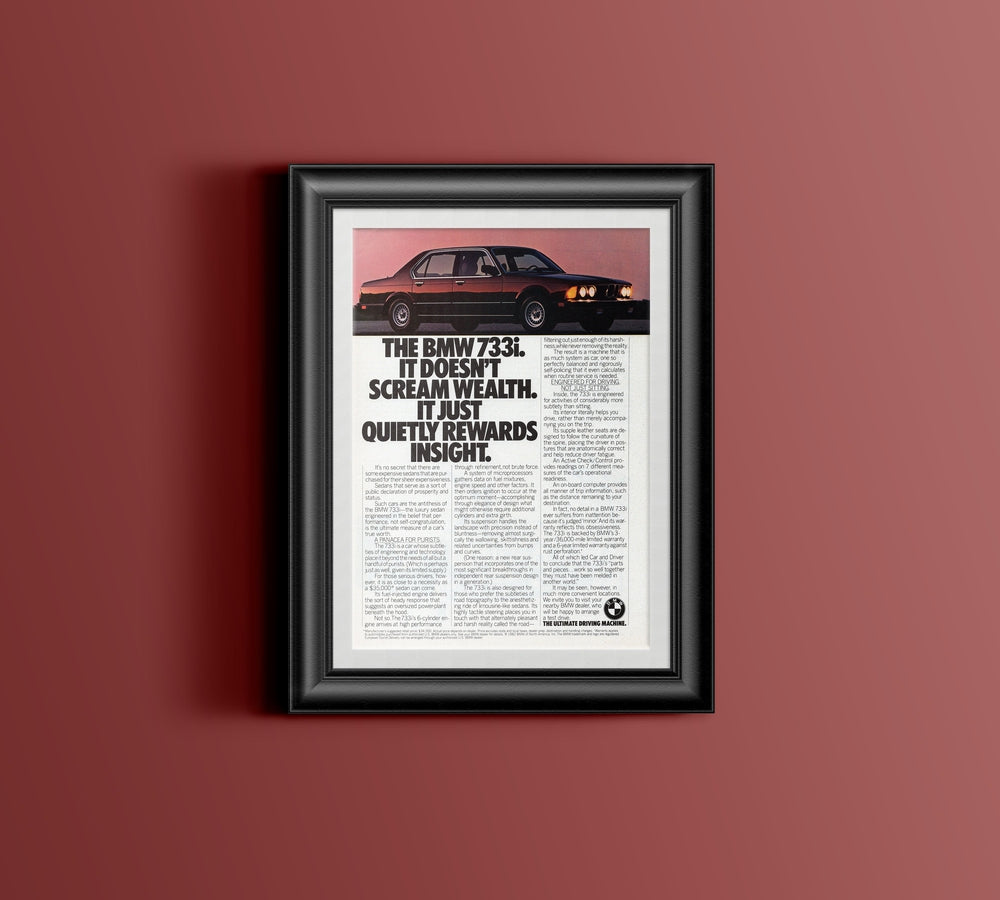 BMW-E23 733i Rewards Insight-Magazine-Ad