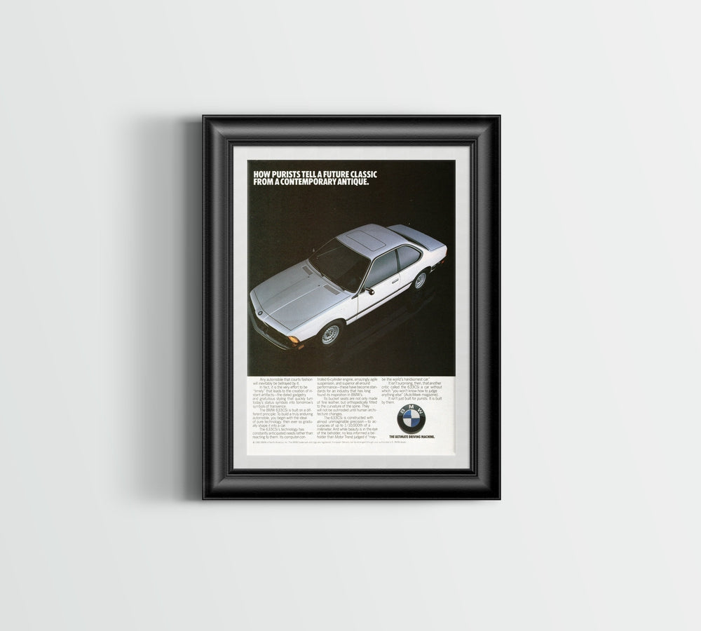 BMW-E24 633CSi Future Classic-Vintage-Print-Magazine-Ad-BIMMERtips.com