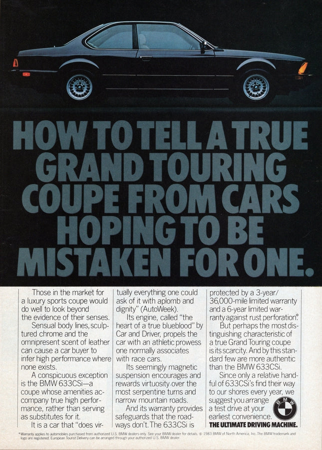 BMW-E24 633CSi Grand Touring-Magazine-Ad
