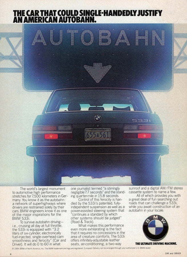 BMW-E28 533i American Autobahn-Magazine-Ad