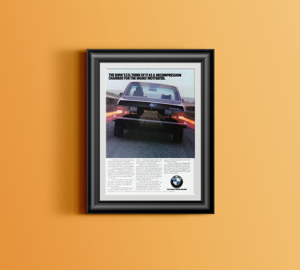 BMW-E28 533i Decompression Chamber-Magazine-Ad