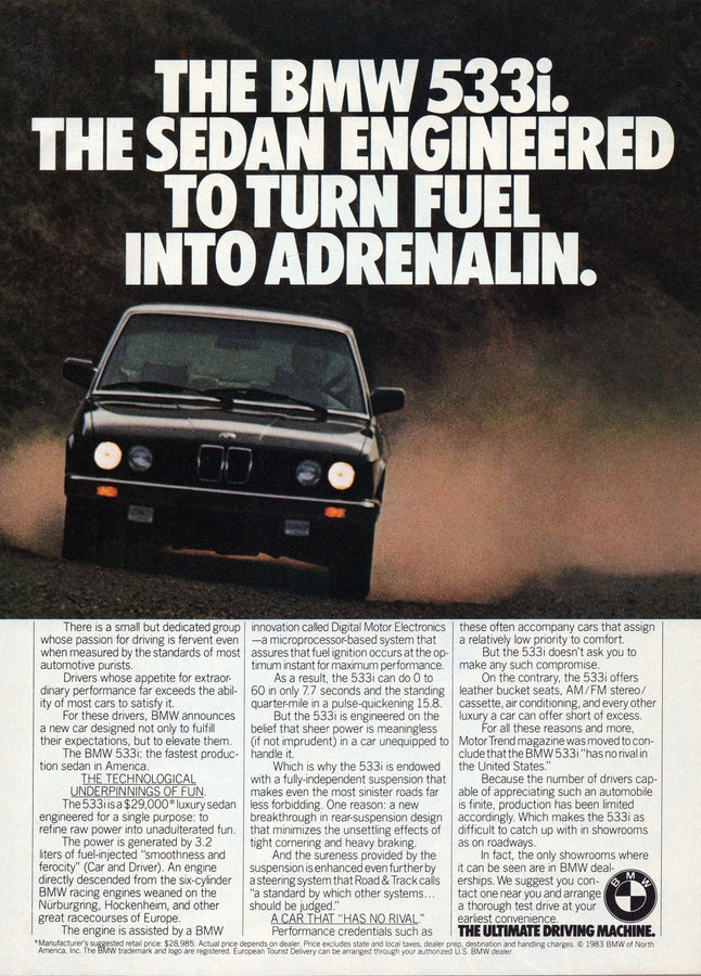 BMW-E28 533i Fuel Into Adrenalin-Magazine-Ad