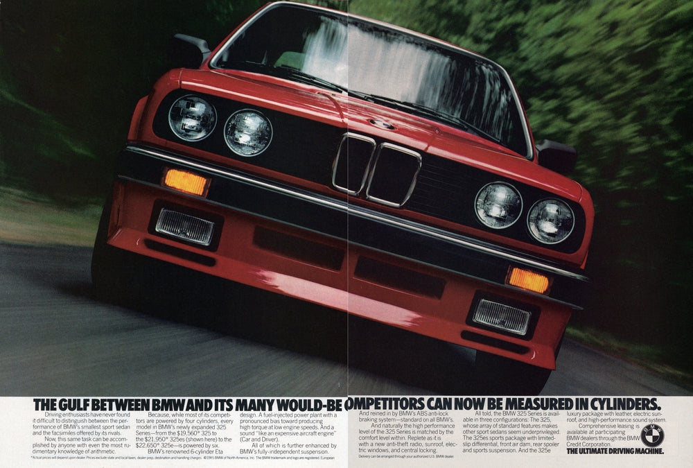 BMW-E30 325es 1985-Vintage-Print-Magazine-Ad-BIMMERtips.com