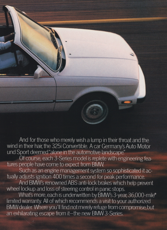BMW-E30 All BMW's Have a Monopoly-Magazine-Ad
