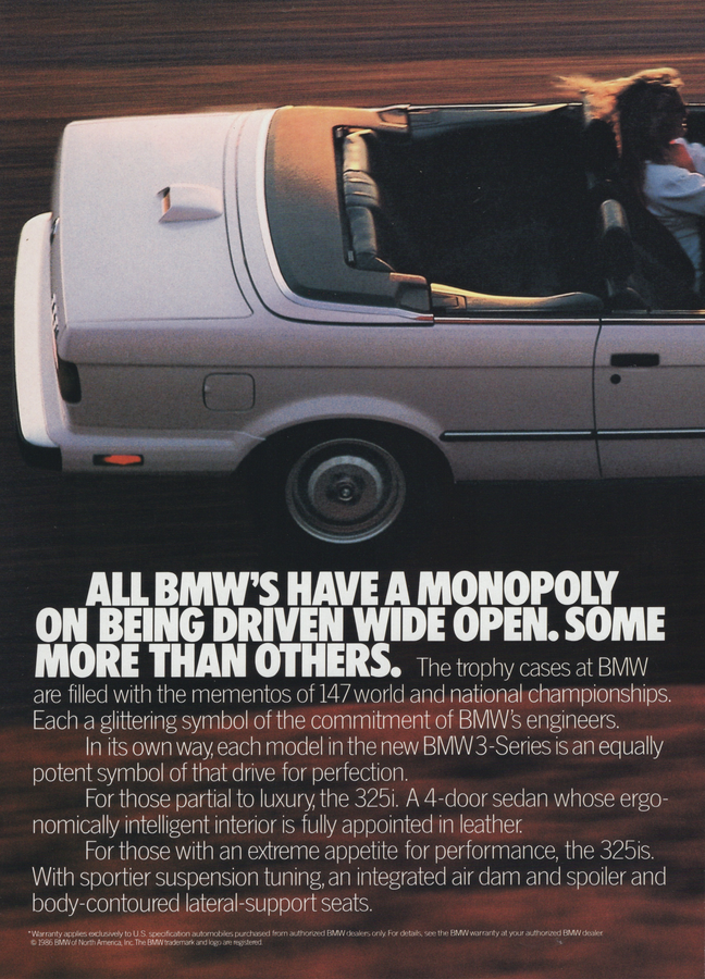 BMW-E30 All BMW's Have a Monopoly-Vintage-Print-Magazine-Ad-BIMMERtips.com