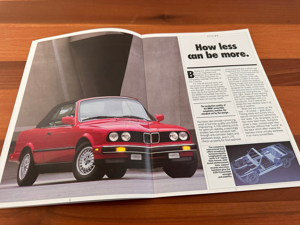 BMW-E30 Convertible, 1987-Dealership-Sales-Brochure
