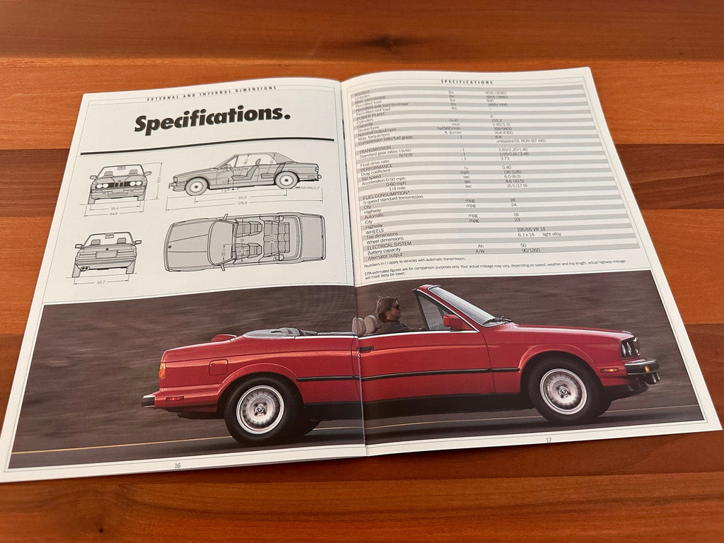 BMW-E30 Convertible, 1987-Dealership-Sales-Brochure