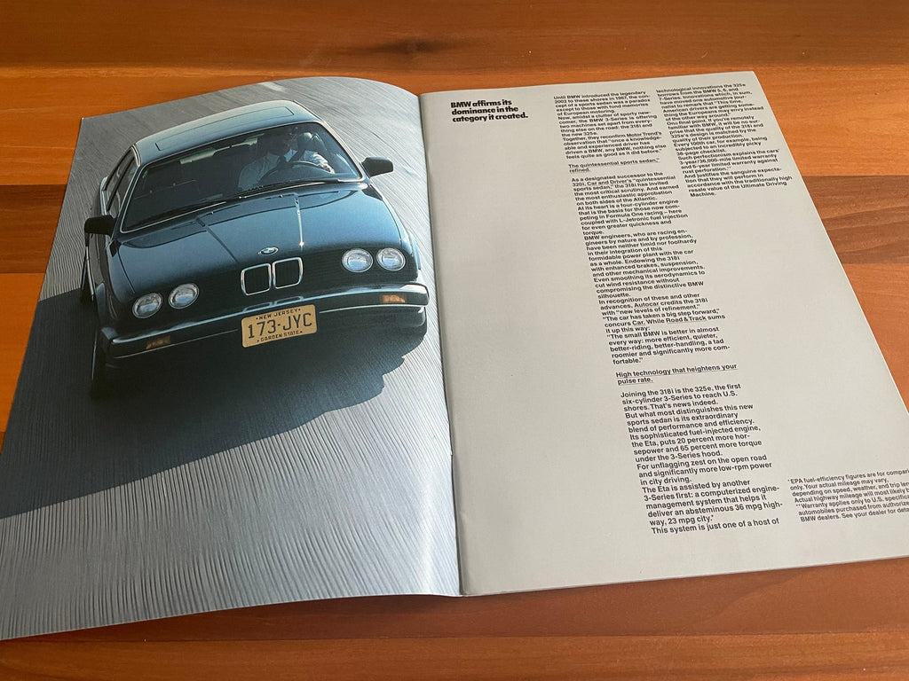 BMW-E30 Coupe, 1985-Dealership-Sales-Brochure