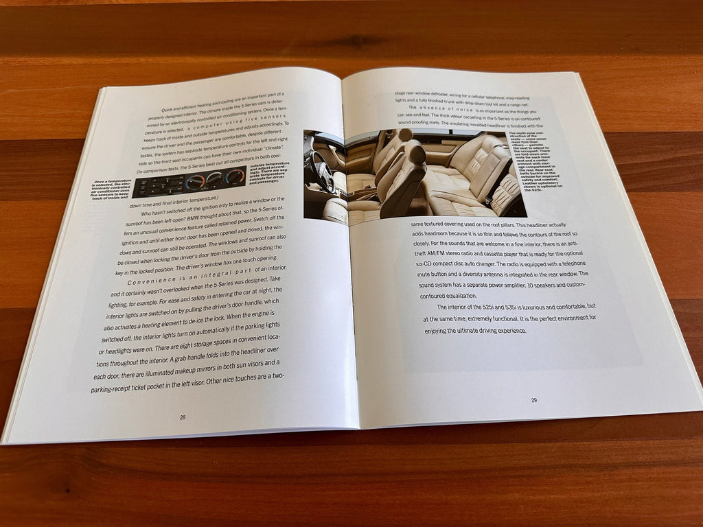 BMW-E34 Sedan, 1990-Dealership-Sales-Brochure