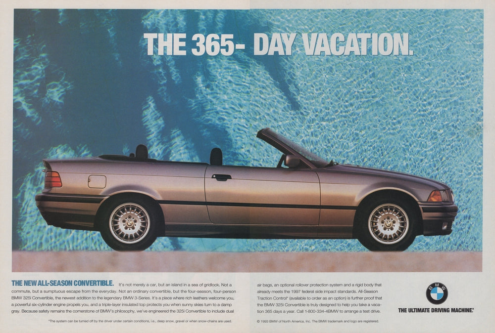 BMW-E36 365 Day Vacation-Vintage-Print-Magazine-Ad-BIMMERtips.com